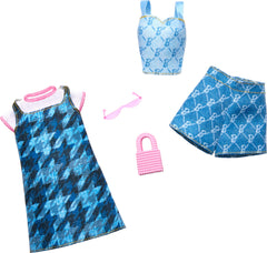 Barbie denim dress layered over a tee for versatile, mix-and-match play.