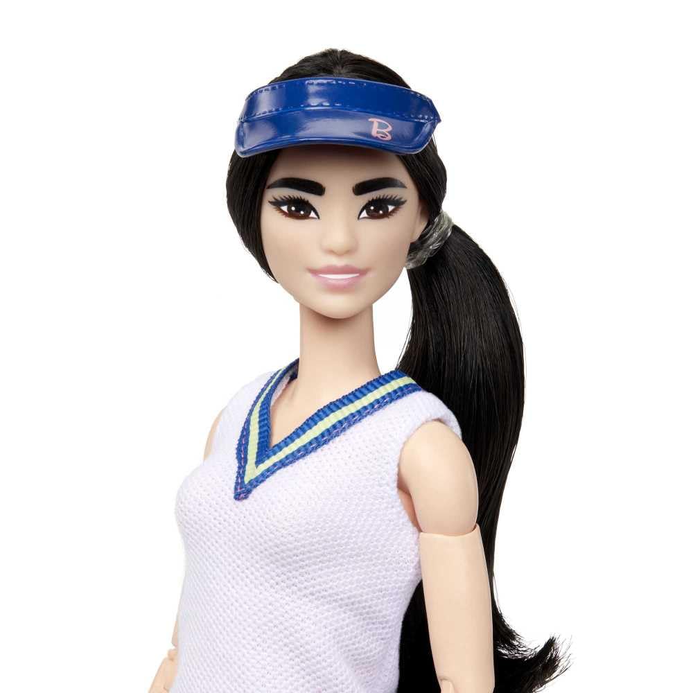 Barbie doll in action serve pose highlighting 22 joints.