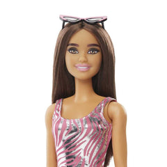 Barbie doll with straight brown hair ready for versatile styling