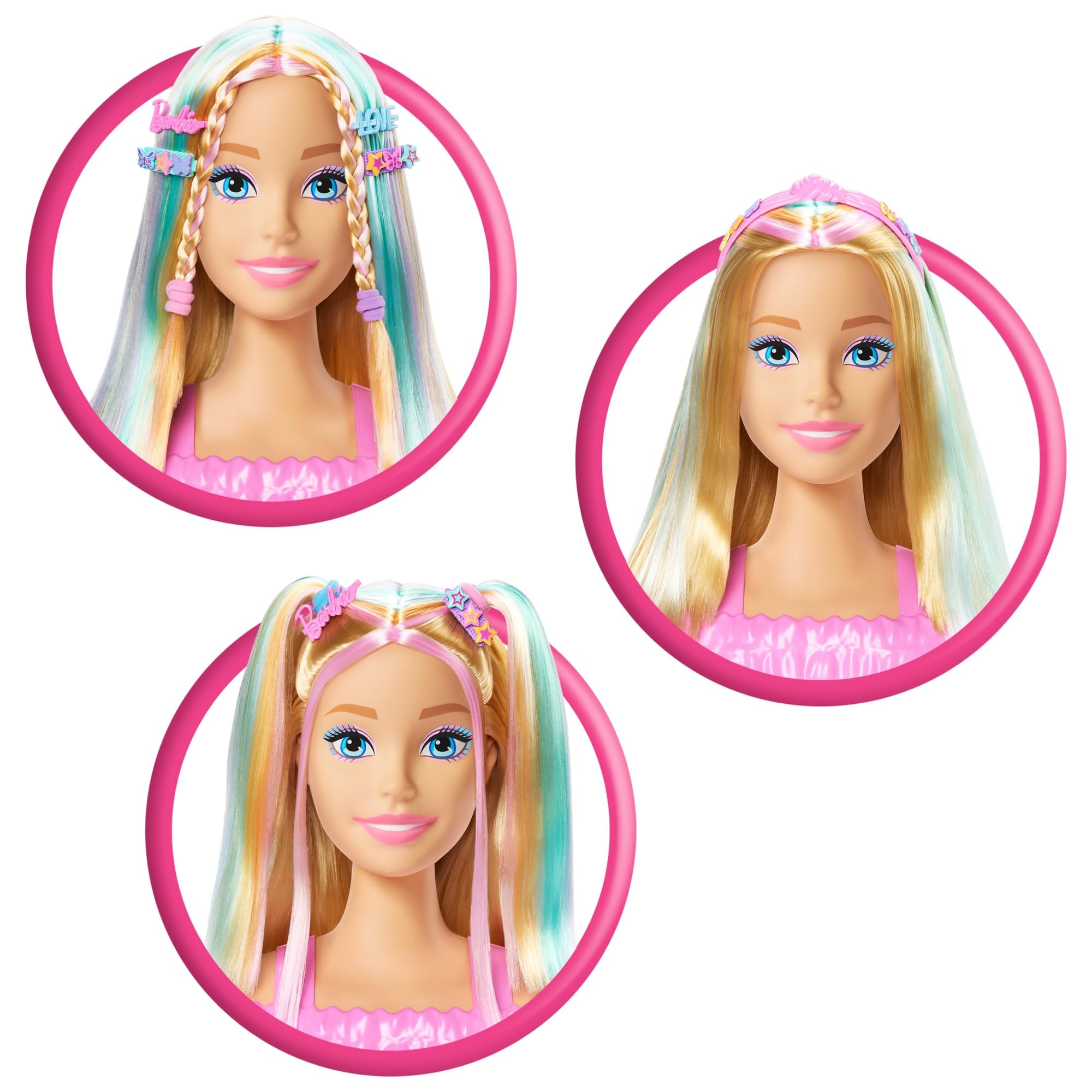 Braids and ponytails for creative styling sessions with Barbie.