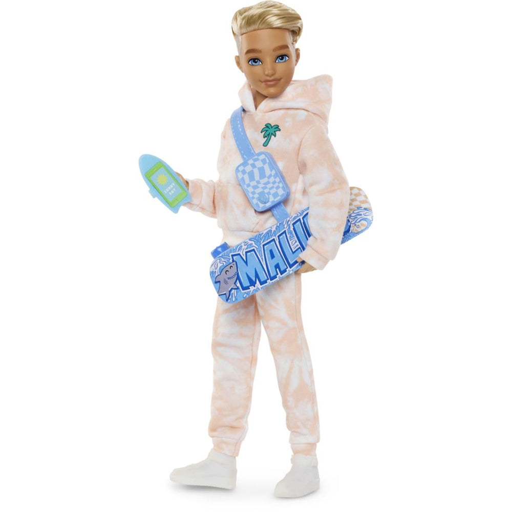 Sunscreen accessory adds realism to Ken’s outdoor pretend play.