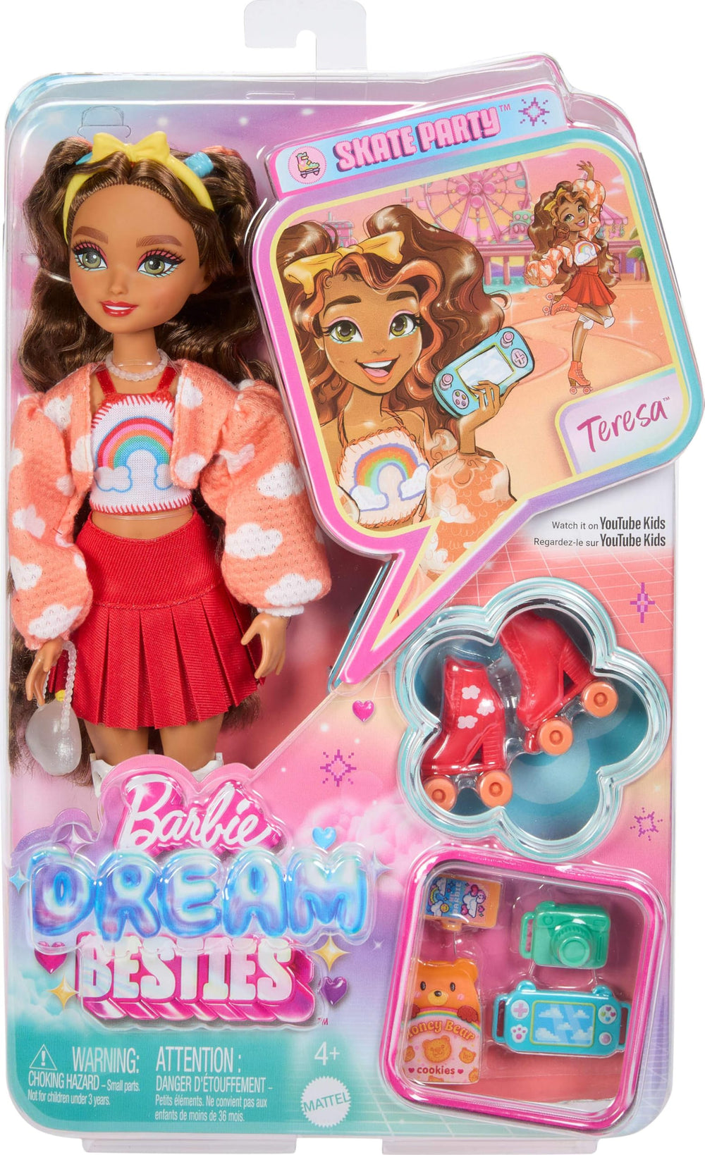 Barbie Dream Besties Teresa removable fashions and rollerskates for versatile styling