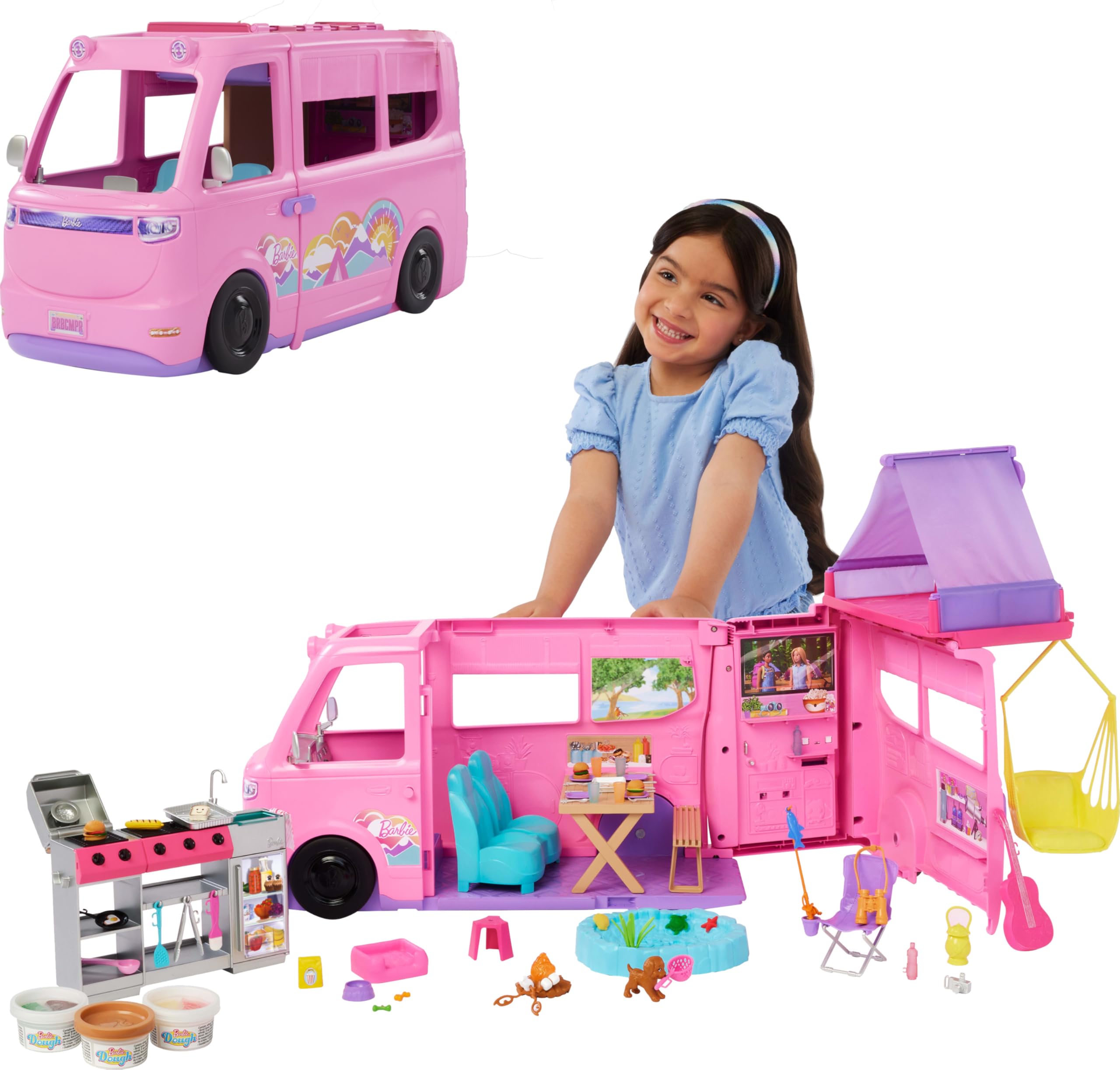 Barbie Dream Camper roof tent for cozy overnight play