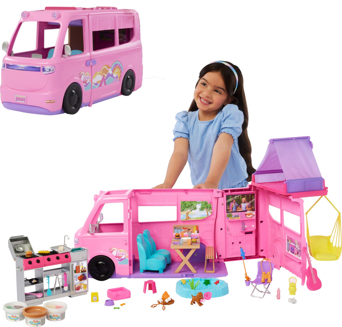 Barbie Dream Camper roof tent for cozy overnight play