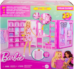 Barbie Dream Closet four outfits and 25+ pieces enable creative dress-up.