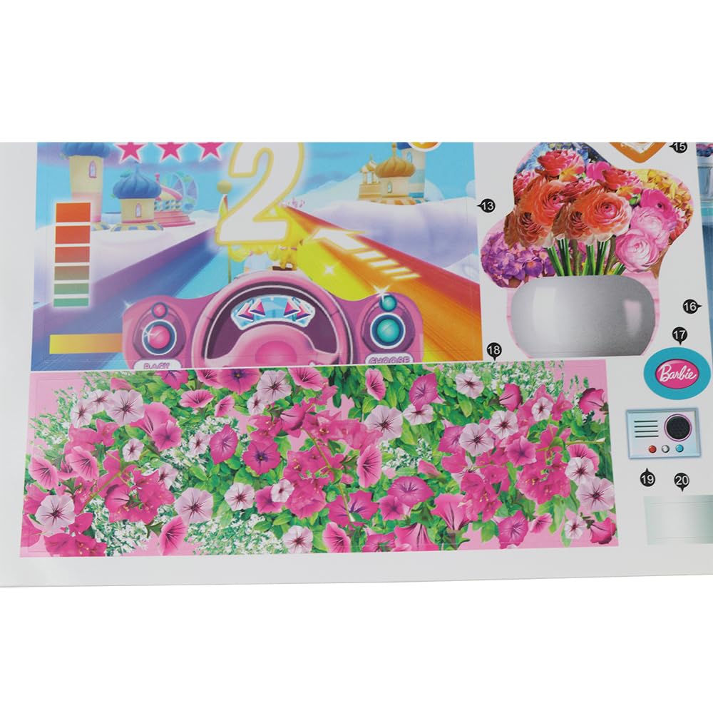 Barbie Dreamhouse HMX10 stickers close-up showing genuine part detail.