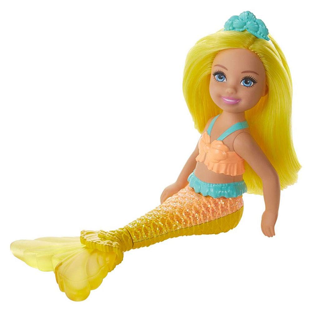 Barbie Dreamtopia Chelsea Mermaid yellow bodice for vibrant pretend play.