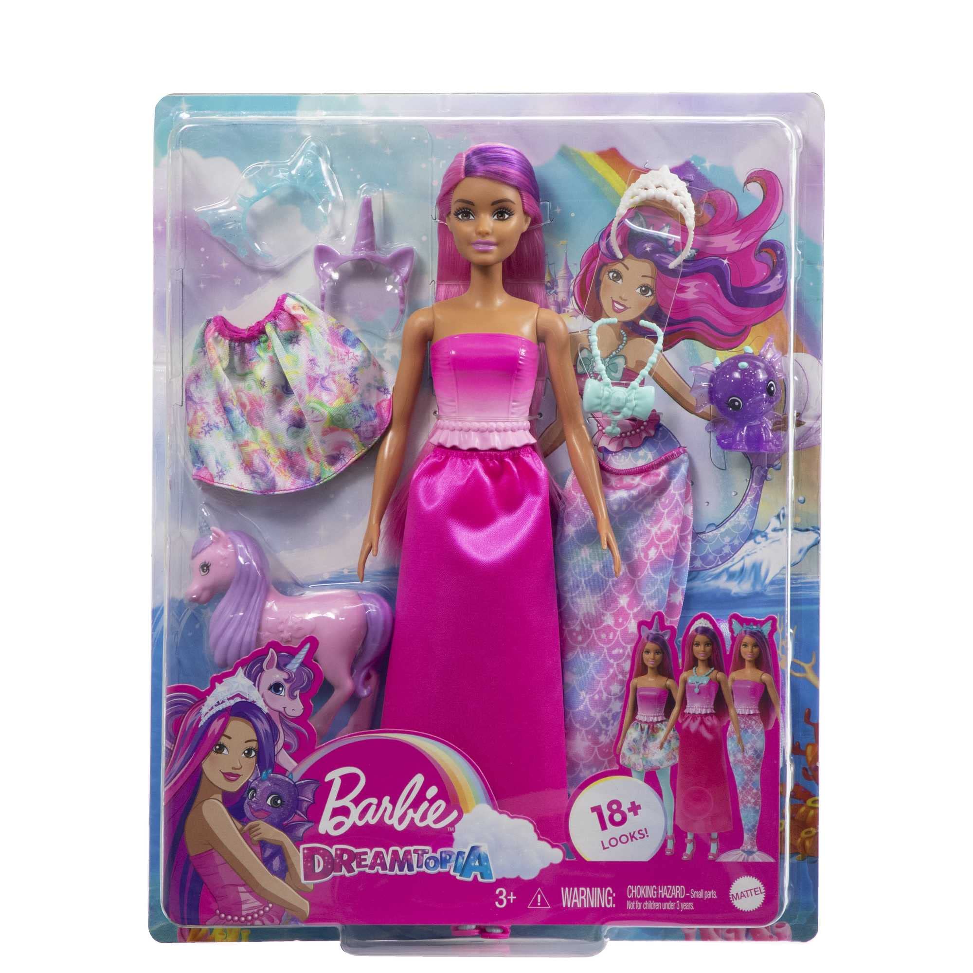 Barbie Dreamtopia doll tiara adds shimmering princess moments.