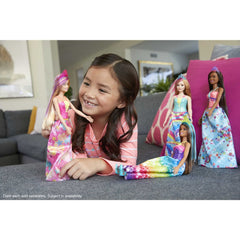 Barbie Dreamtopia flowery-print skirt adds color for storytelling.