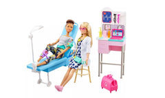 Barbie exam table scene invites caring patient exams and interactive storytelling.