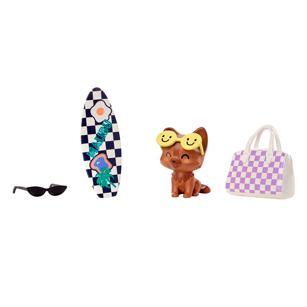Barbie Extra doll with pet puppy and sunglasses adds pet-friendly play ideas and accessories.
