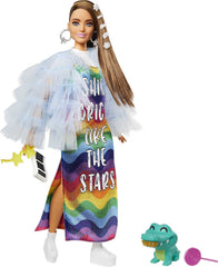 Barbie Extra doll with long brunette hair and silvery bling clips for imaginative styling