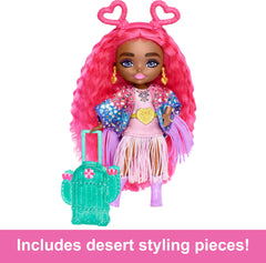 Barbie Extra Fly Minis cactus suitcase enhances storytelling and on-the-go fashion scenes.