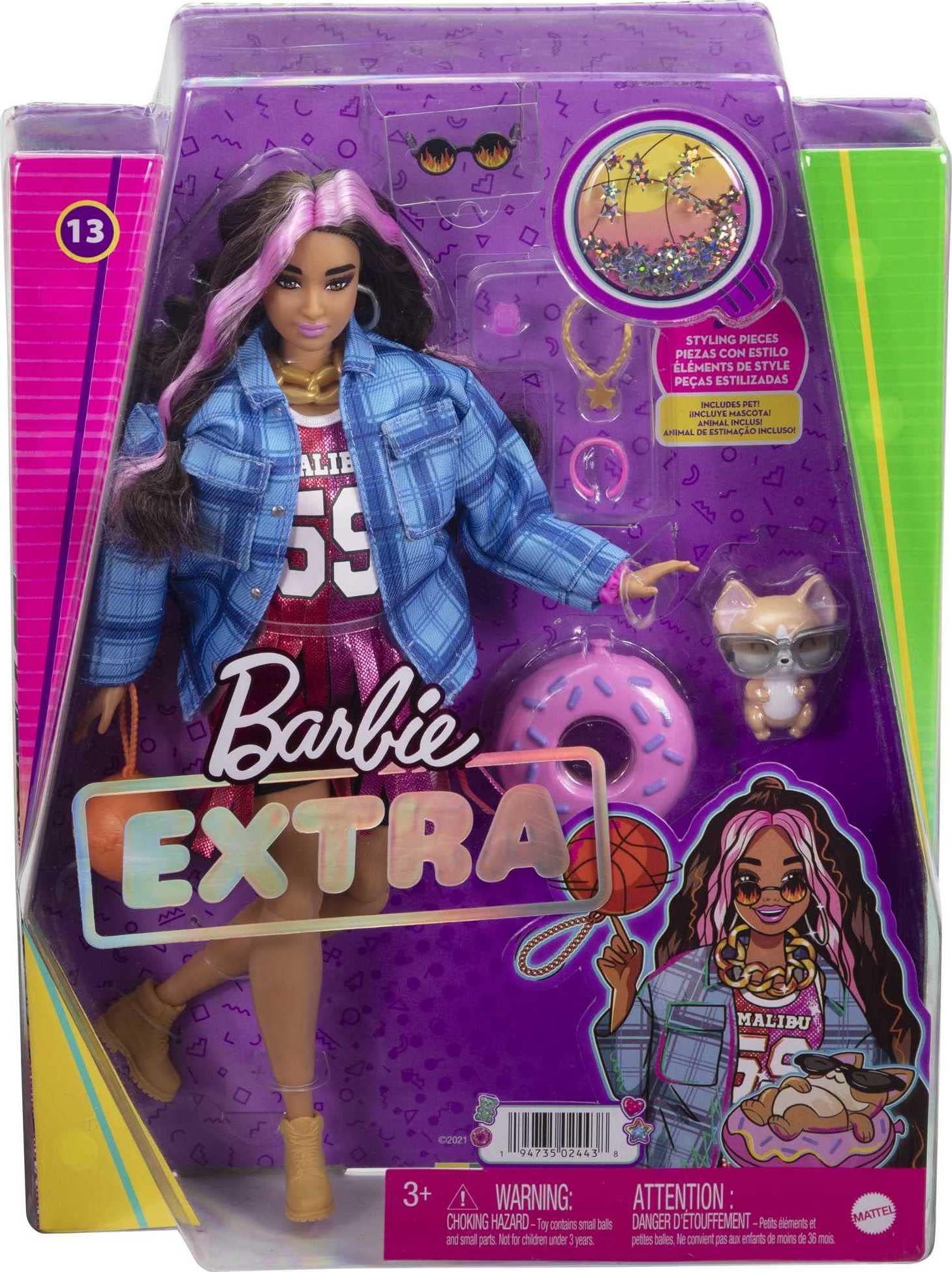 Barbie Extra pet corgi with sunglasses and donut floatie for imaginative play
