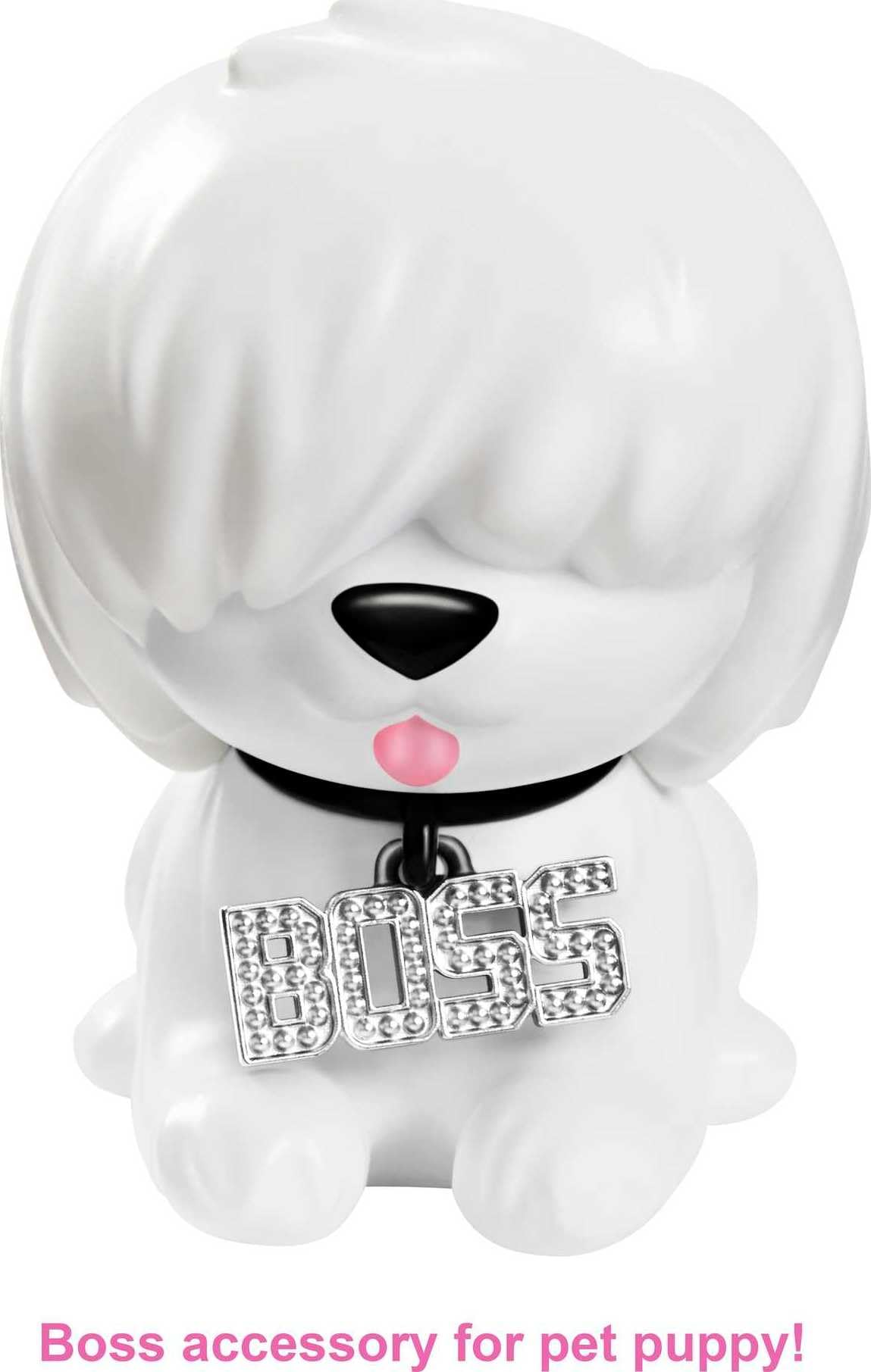 Barbie Extra puppy with sparkly collar fuels pet-play adventures.