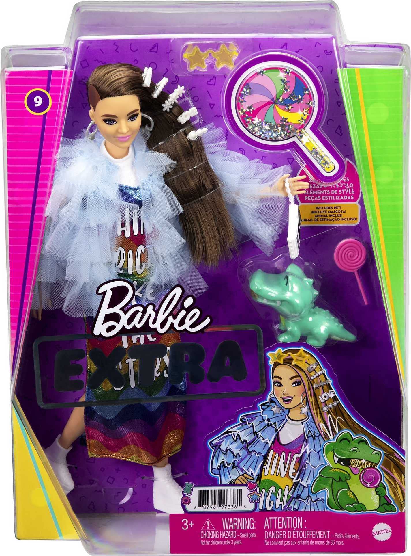 Barbie Extra white platform kicks complete a confident outfit