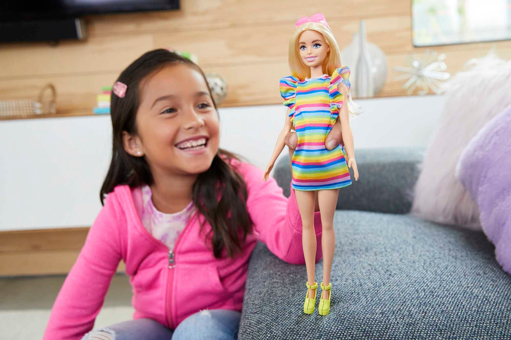 Barbie Fashionistas 197 rainbow dress invites colorful storytelling and daily fashion moments.