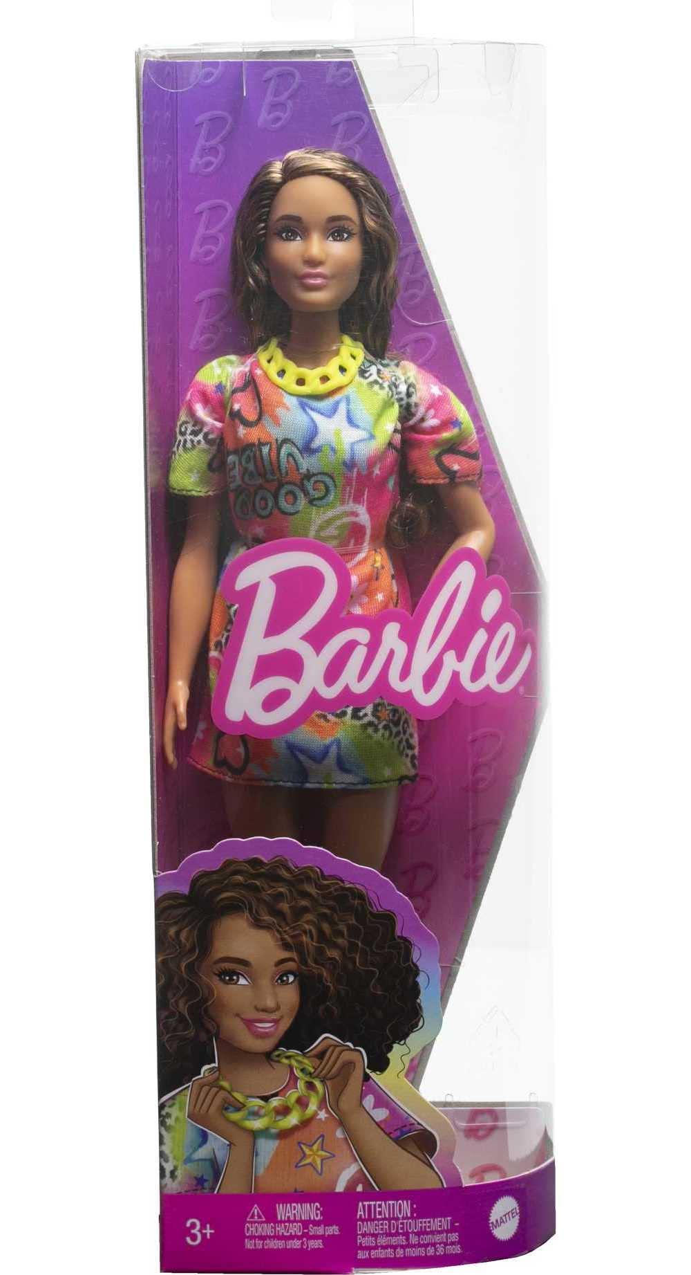 Barbie Fashionistas #201 graffiti-print-tshirt-dress invites creative styling