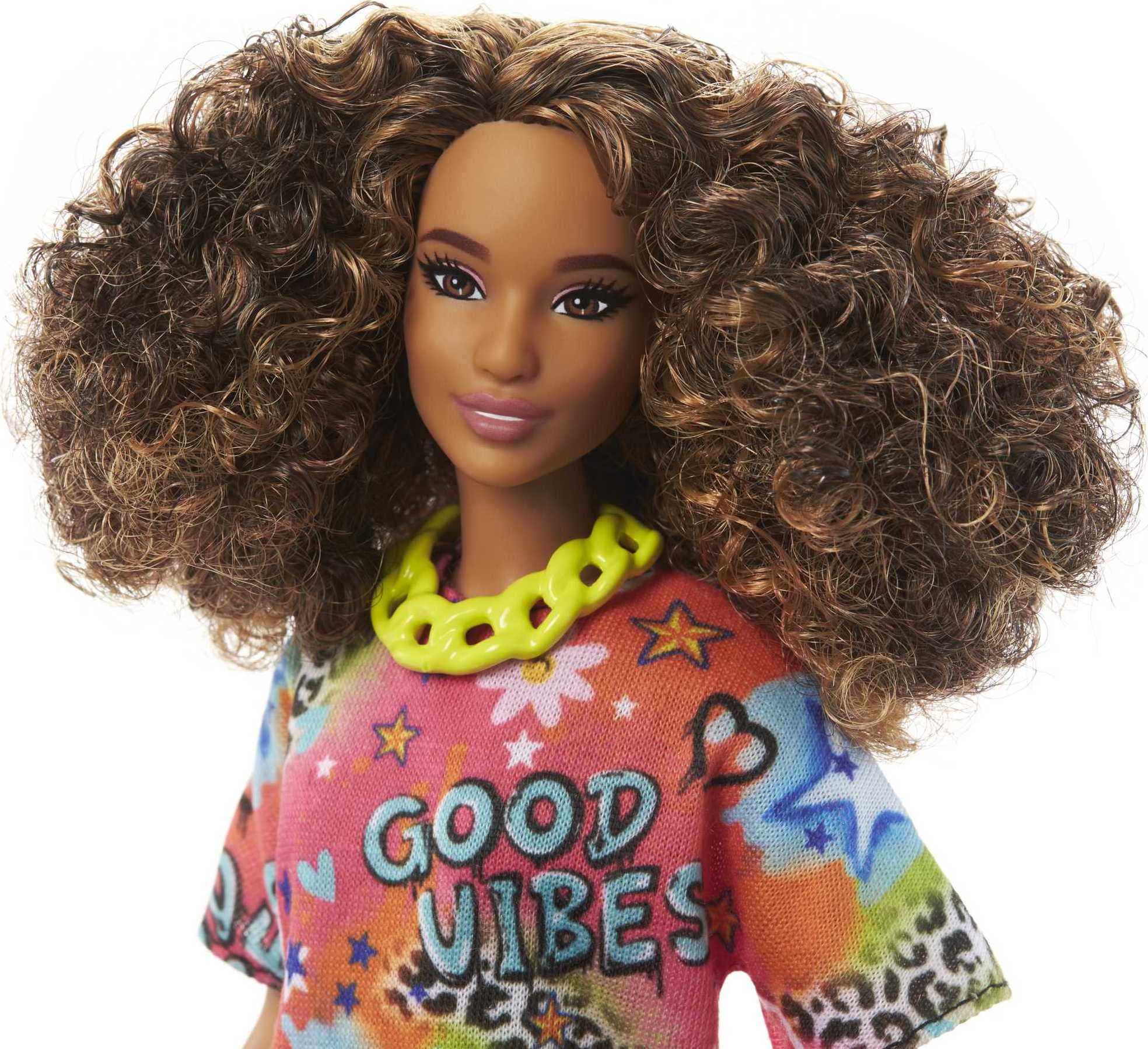 Barbie Fashionistas #201 neon necklace adds bold, on-trend sparkle