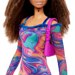 Barbie Fashionistas 206 purple shoulder bag perfect for accessory-led play.