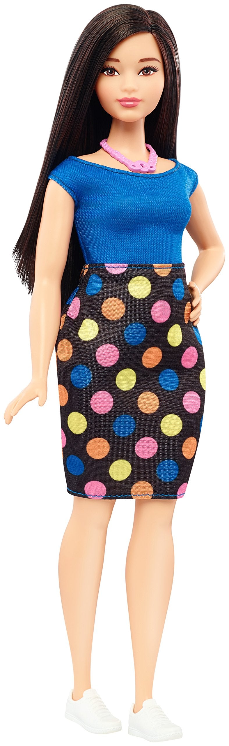 Barbie Fashionistas doll in polka-dot dress inspires imaginative play and storytelling.