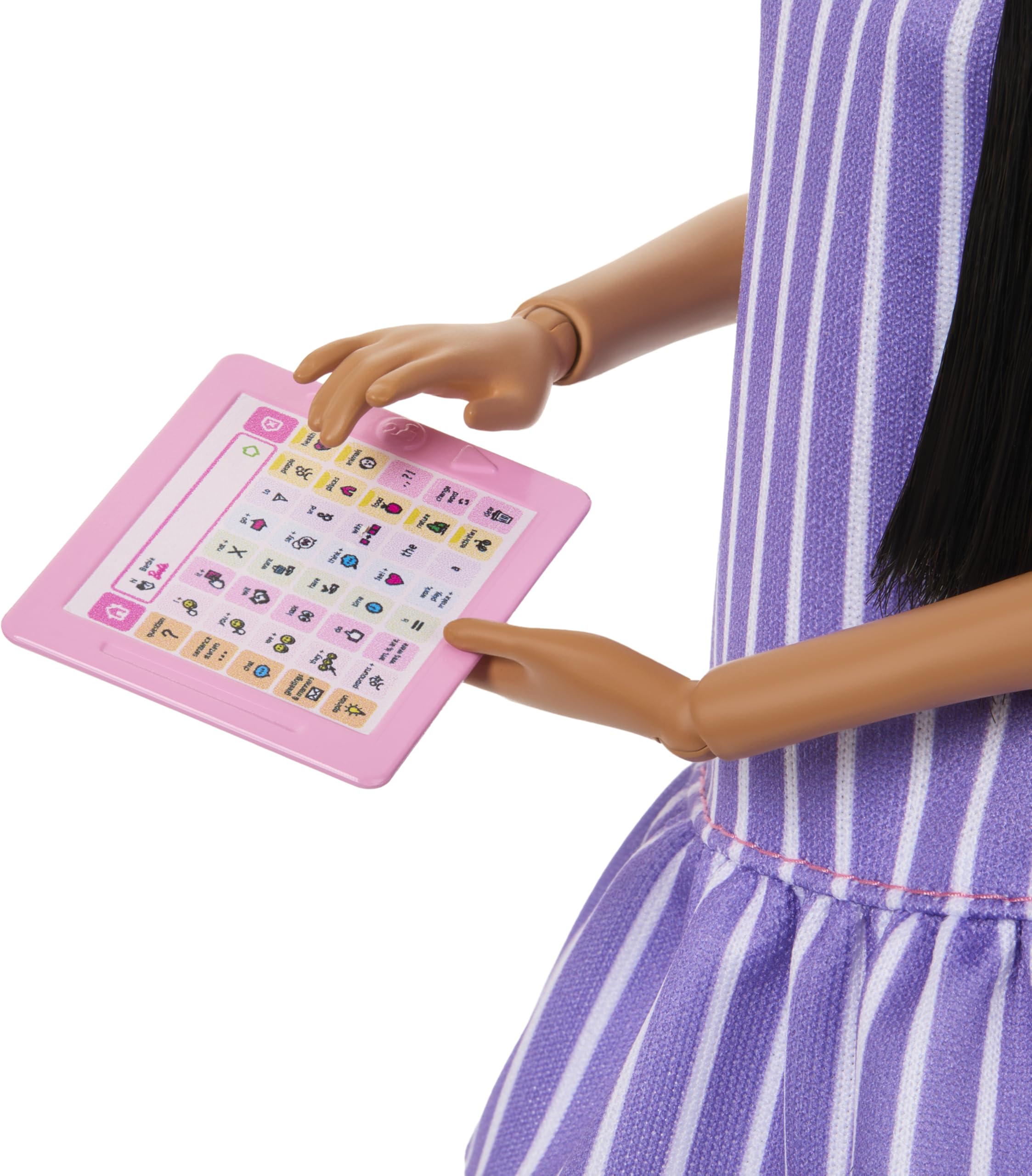 Barbie Fashionistas doll 245 wears purple shoes for stable, stylish play