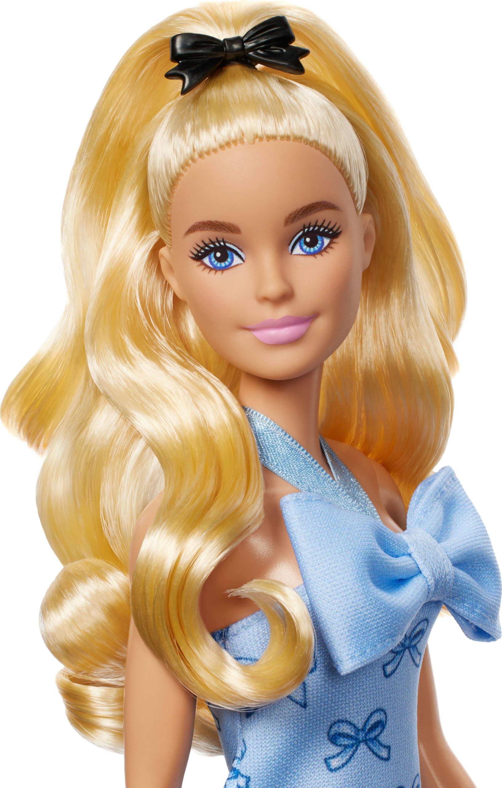 Barbie Fashionistas Doll #237 black hair bow accessory adds cute personality.