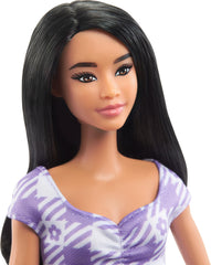 Barbie Fashionistas 199 lavender gingham dress with ruched bodice for stylish storytelling