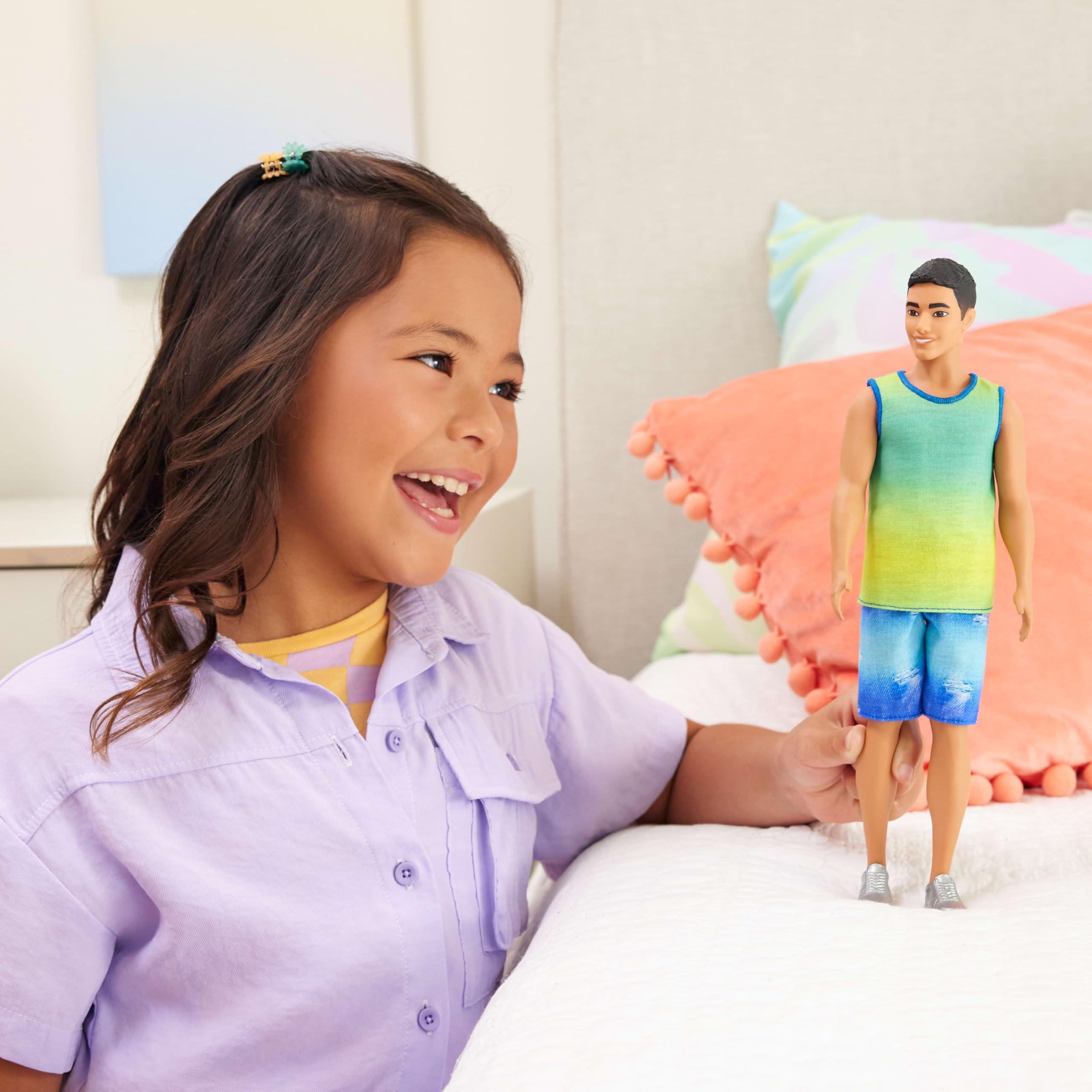 Barbie Fashionistas Ken doll in blue-green ombre tank inspires versatile styling ideas.