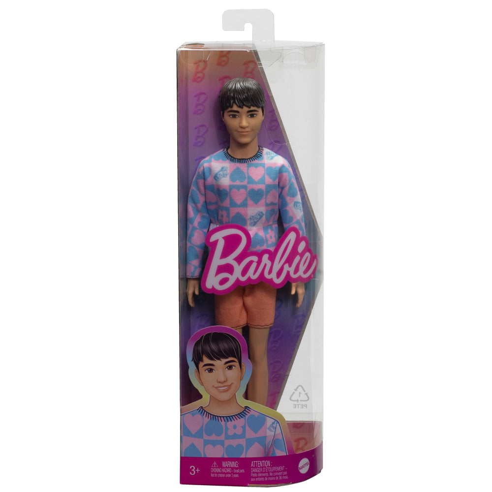Barbie Fashionistas Ken doll packaging emphasizes inclusive design and storytelling potential.