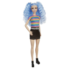 Barbie Fashionistas with long blue crimped hair ready for imaginative storytelling and style