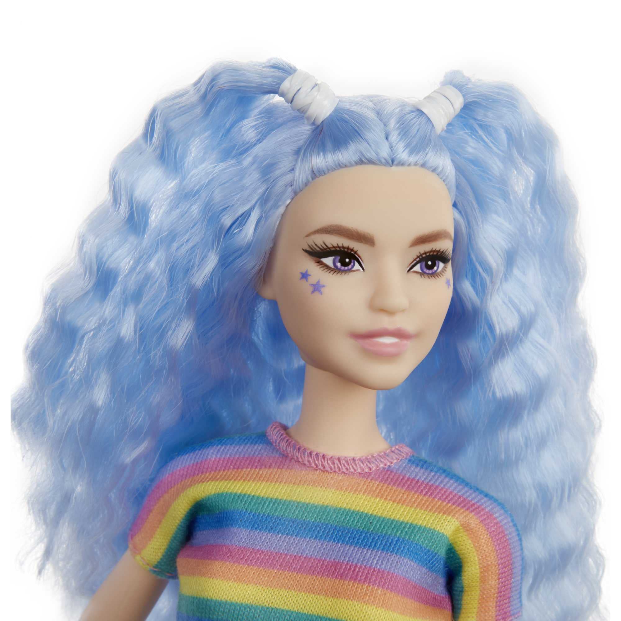 Barbie Fashionistas wearing a multi-color striped tee for expressive daily outfits