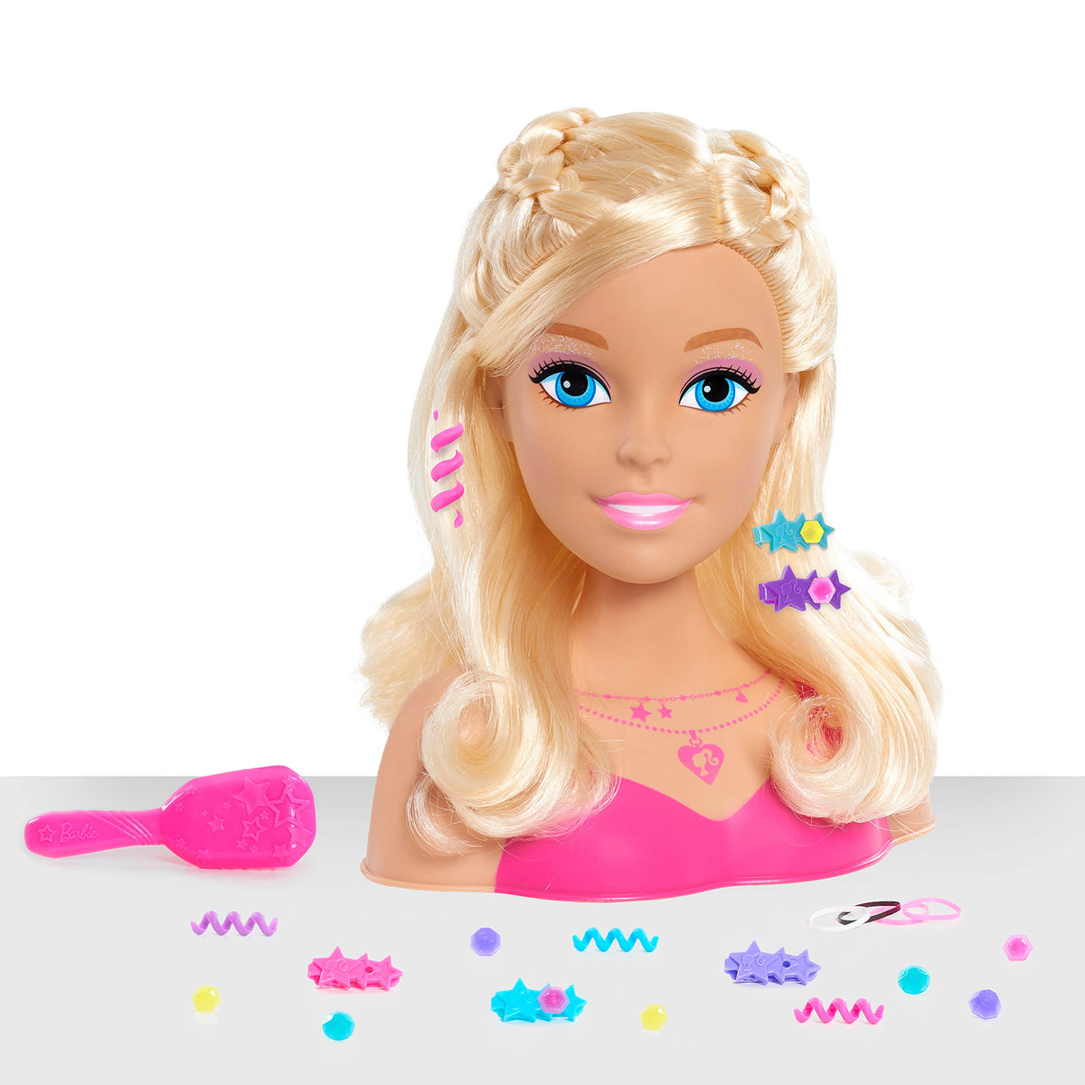 Barbie Fashionistas styling head with blonde hair for creative hair styling play.