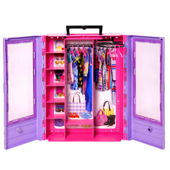 Barbie Fashionistas Ultimate Closet fold-out rack supports easy dress changes