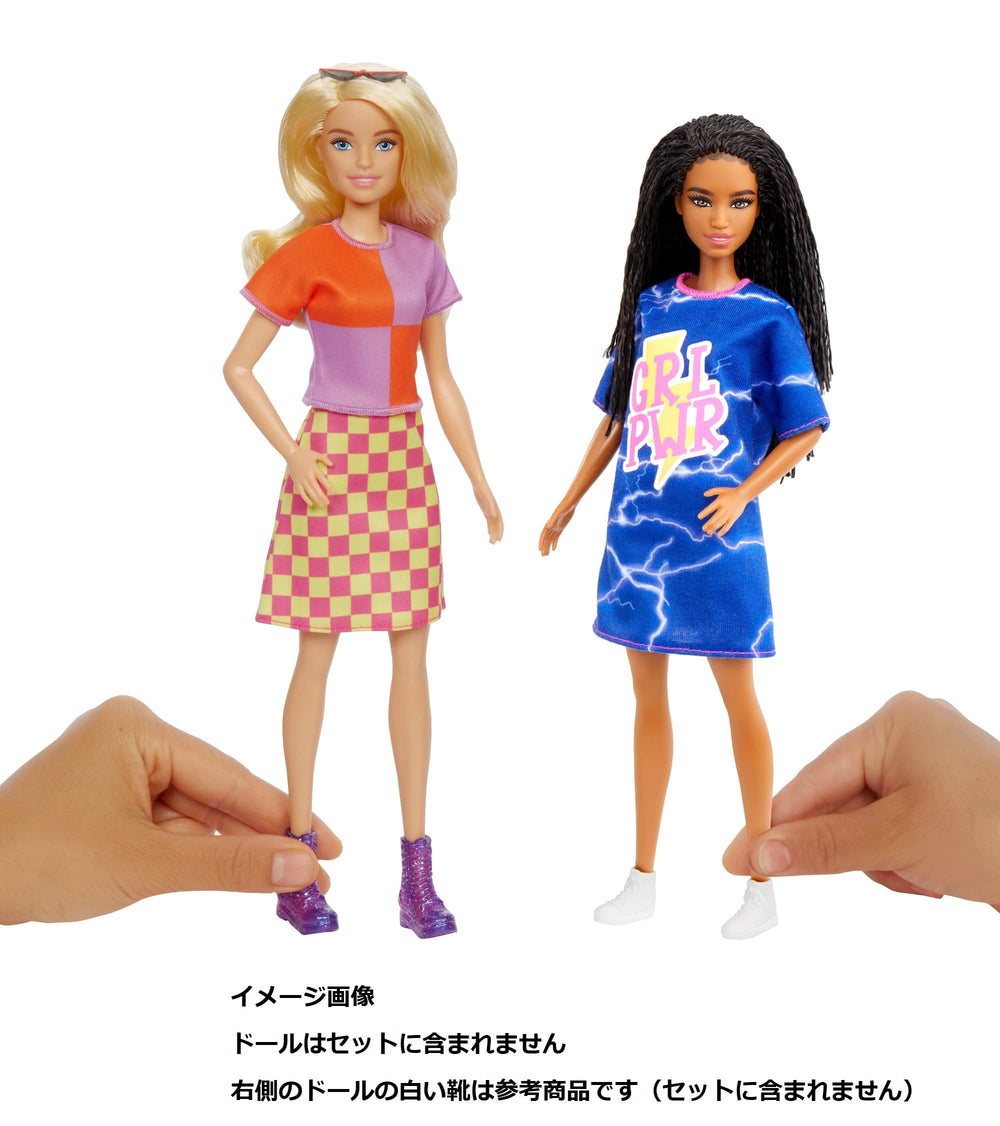Barbie GRL PWR dress with lightning graphics adds bold style.