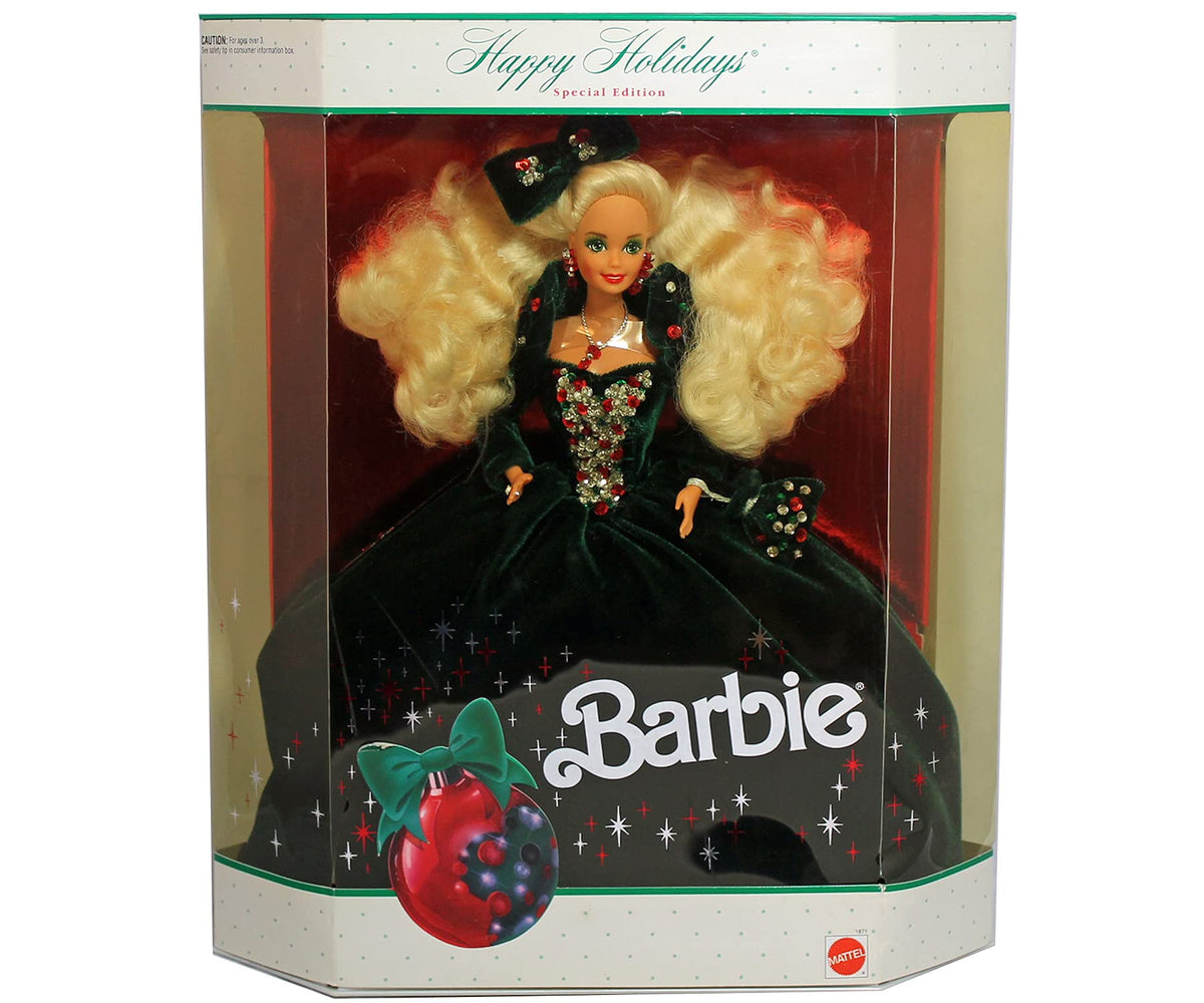 Barbie Happy Holidays 1991 doll on display, ideal for collector showcases