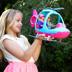 Barbie helicopter rotor spinning during action-packed play sessions.