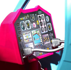 Barbie helicopter silvery controls for realistic piloting role-play.