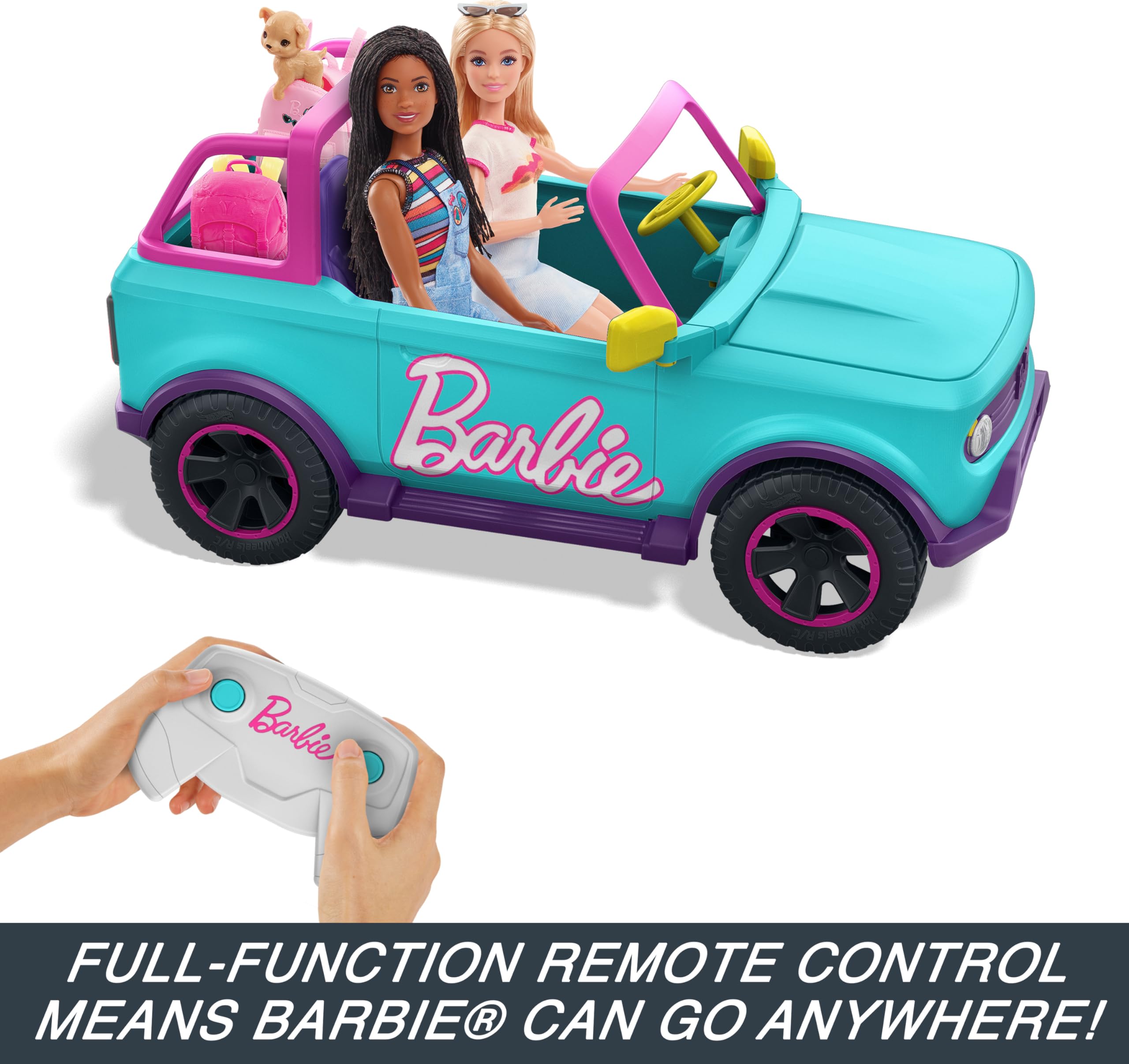 Barbie Hot Wheels RC SUV sticker sheet for customizable styling.