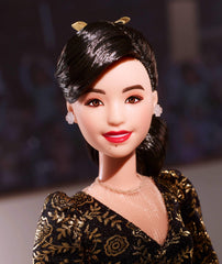 Barbie Inspiring Women gold and black leotard highlights collectible history
