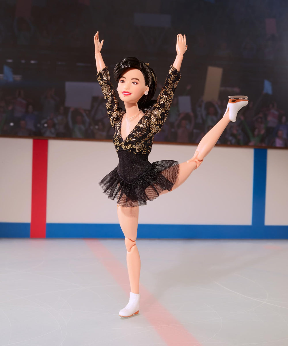 Barbie Inspiring Women white skates ready for posing and display