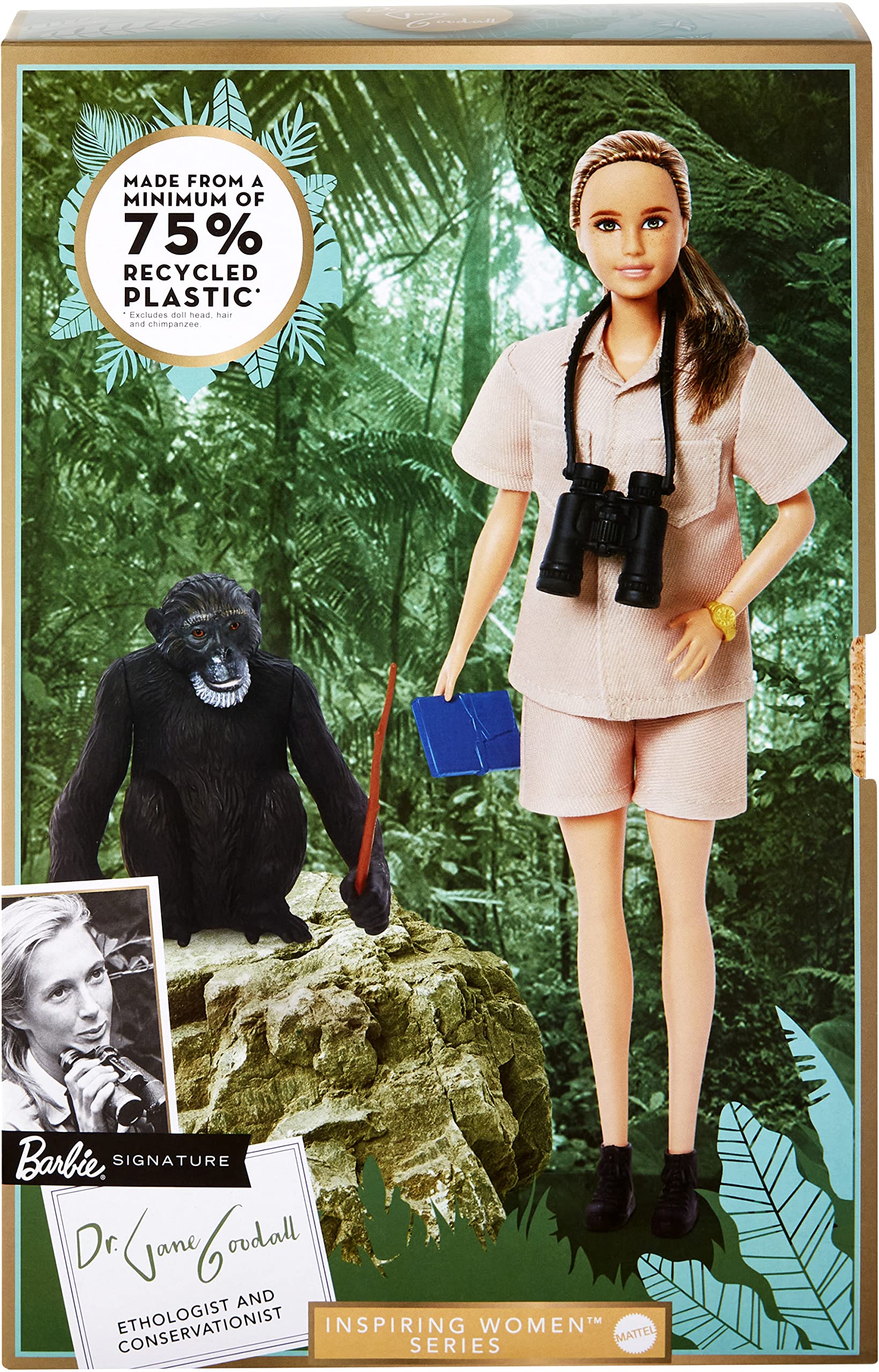 Barbie Jane Goodall collectible ships with Certificate of Authenticity.
