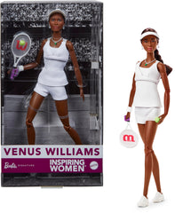 Barbie Venus Williams doll in 2007 tennis uniform ready for display.