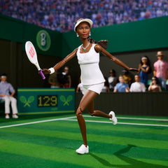 Barbie Venus Williams doll with signed tennis racket for collectors.