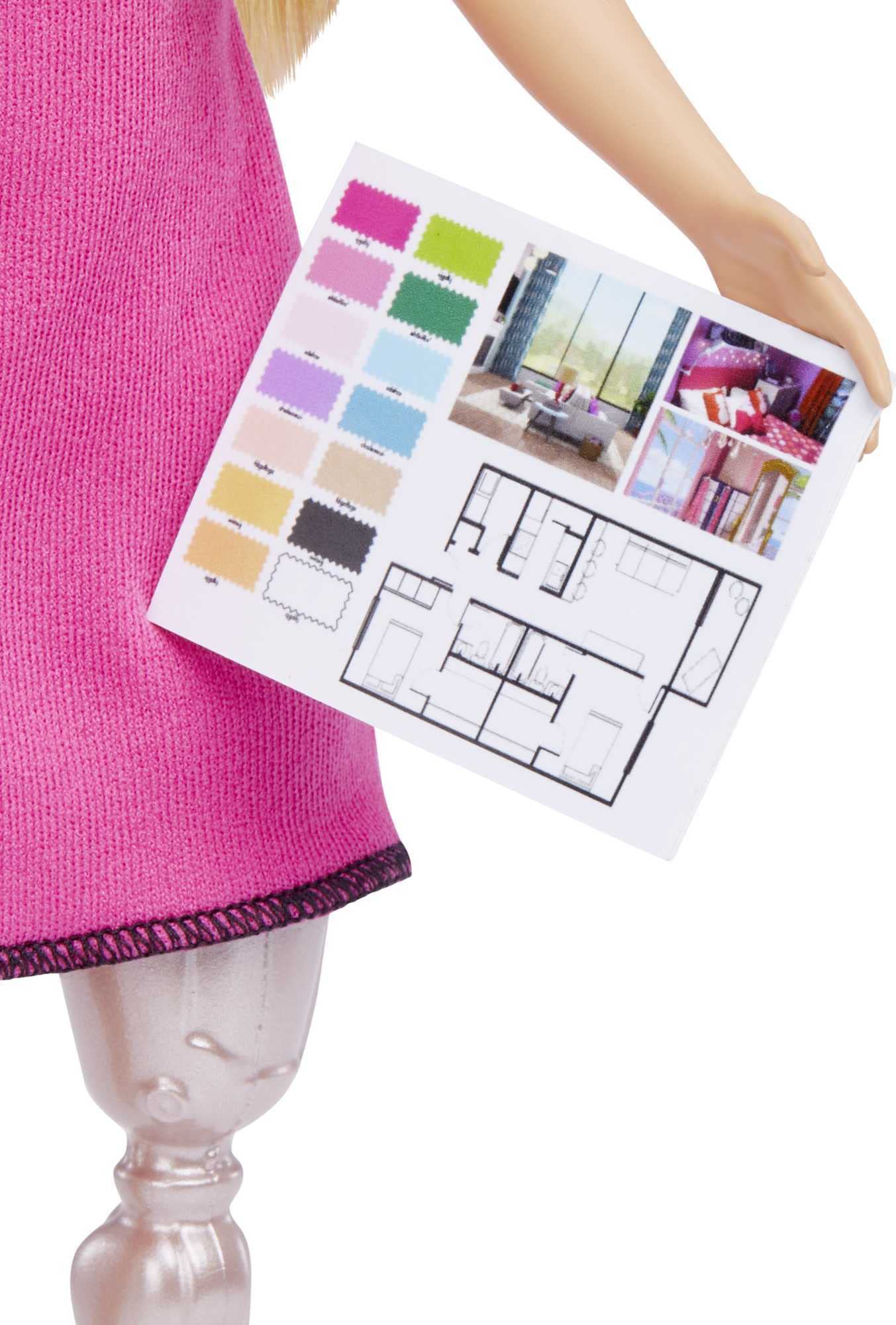 Barbie Interior Designer doll wearing pink flats ready for creative styling