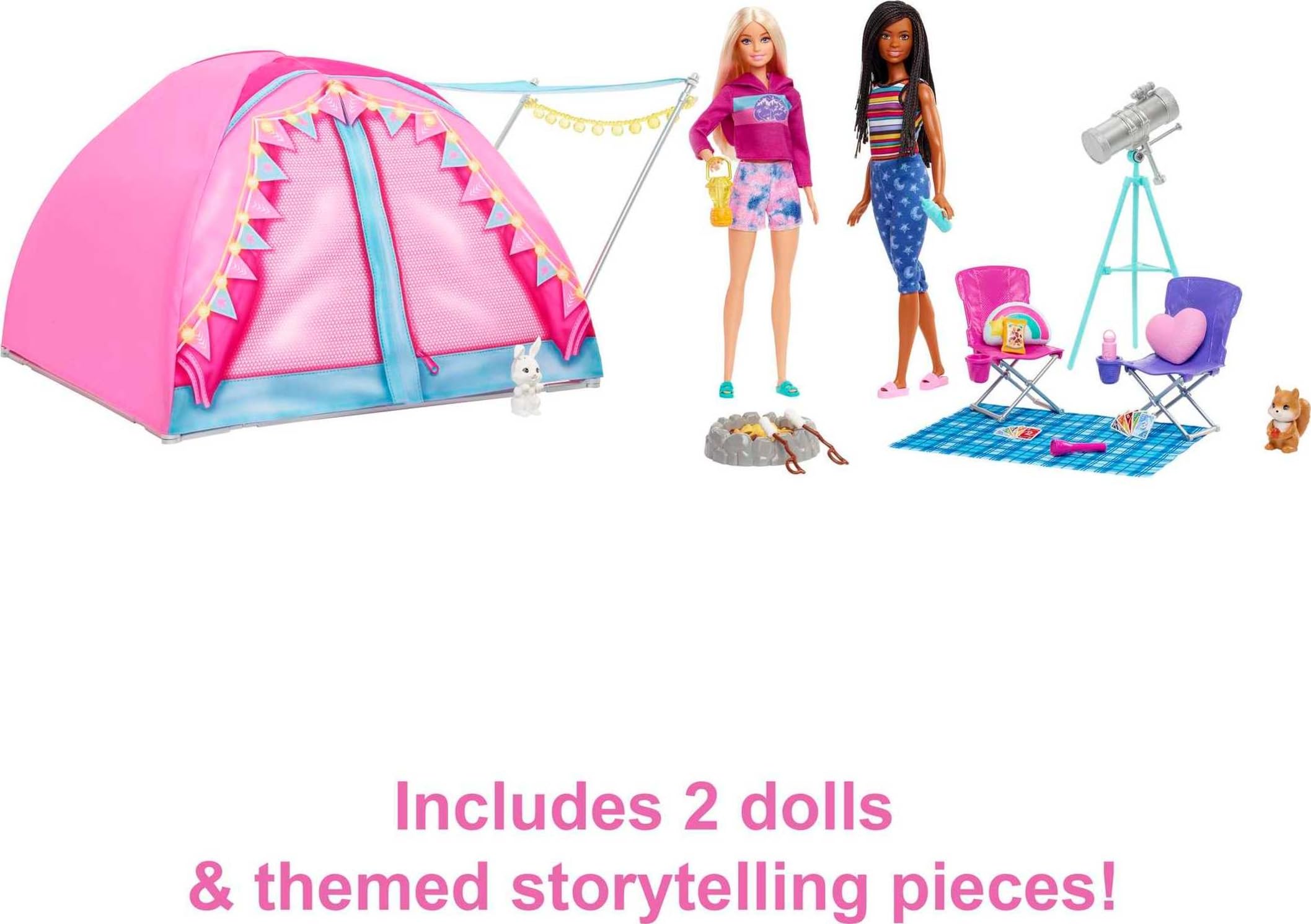 Barbie It Takes Two animal pals wag ears and munch acorns.