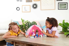 Barbie It Takes Two Brooklyn doll wearing camping outfit ready for adventure.