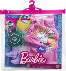 Barbie Jurassic World set with tote, sunglasses, visor and storytelling pieces.