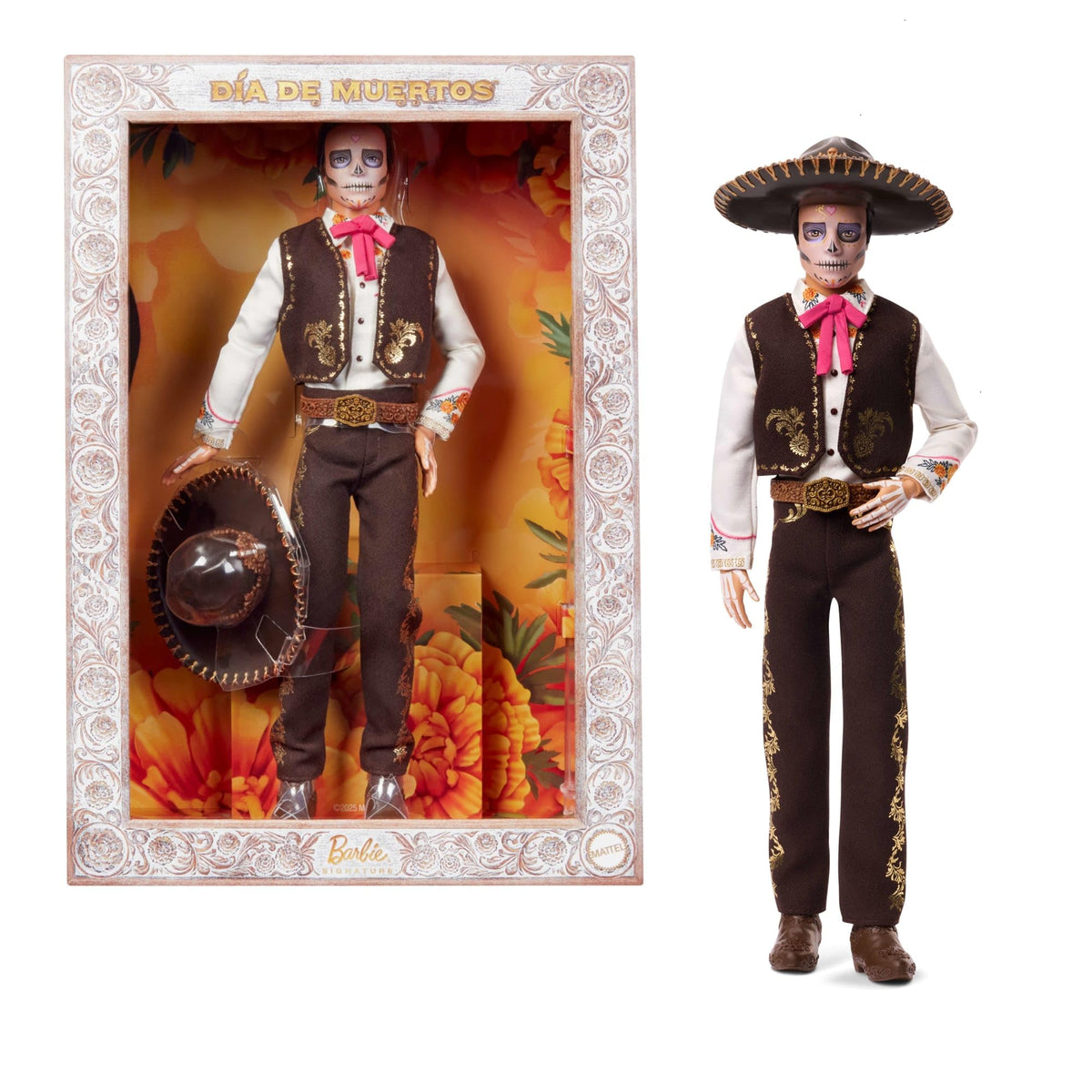 Barbie Ken Día de Muertos 2025 cream shirt detail for elegant display