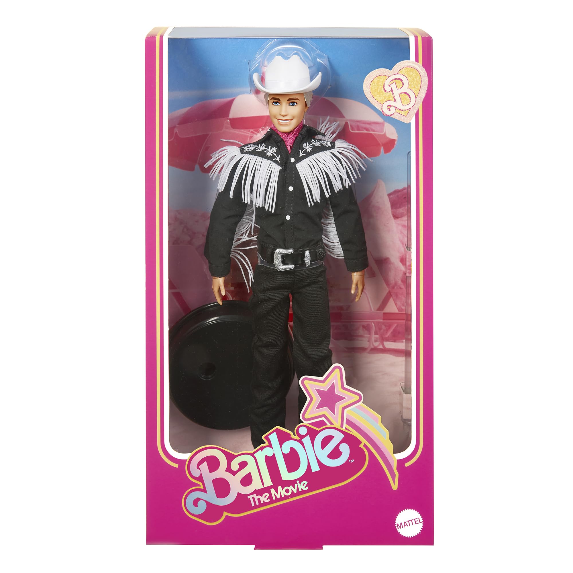 Barbie Ken pink bandana adds color pop and signature Barbie flair.